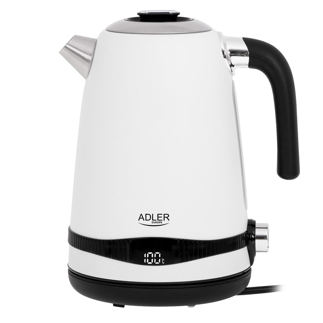 Adler vattenkokare, trådlös, LCD-display, 2200 W, 1,7 l, AD 1295w