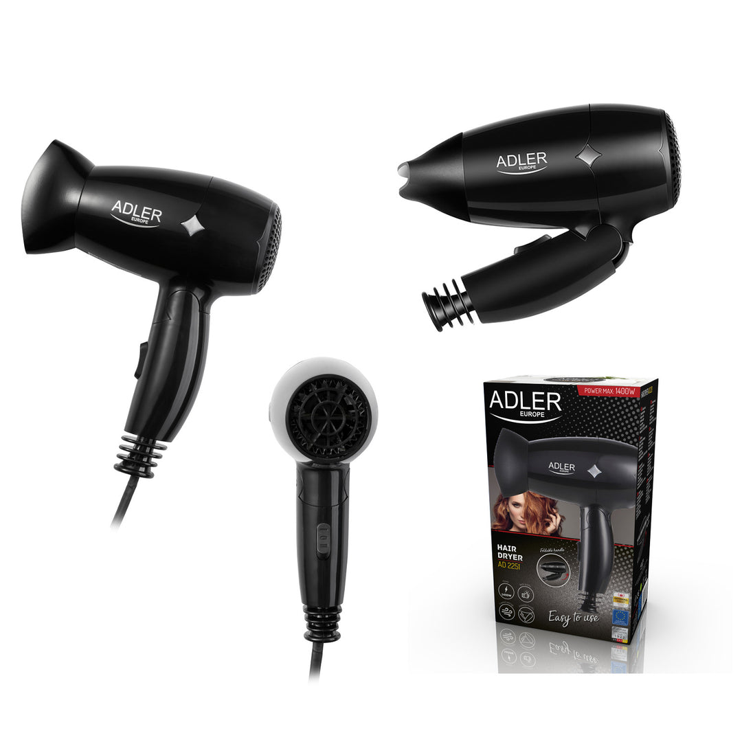 Adler hårtork, fällbart handtag, ergonomisk, 1400 W, AD 2251