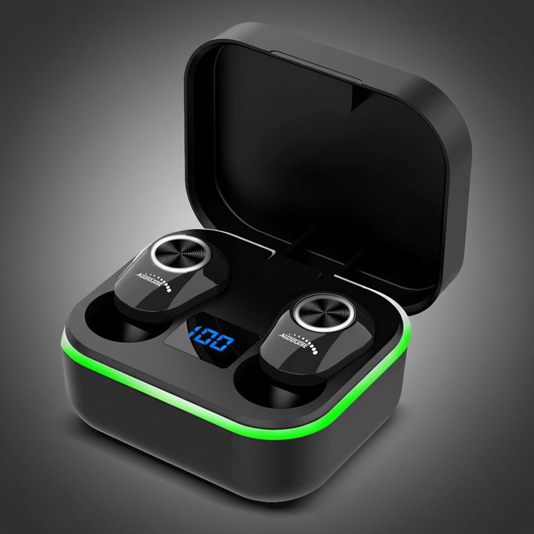 TWS BT 5.1 Audiocore öronsnäckor med 300 mAh laddningsbas, 30 mAh hörlurar, svart AC580