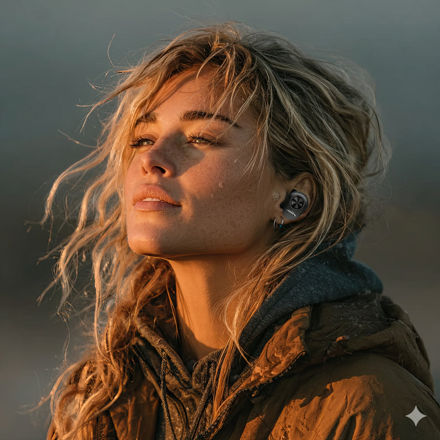 TWS BT 5.1 Audiocore öronsnäckor med 300 mAh laddningsbas, 30 mAh hörlurar, svart AC580