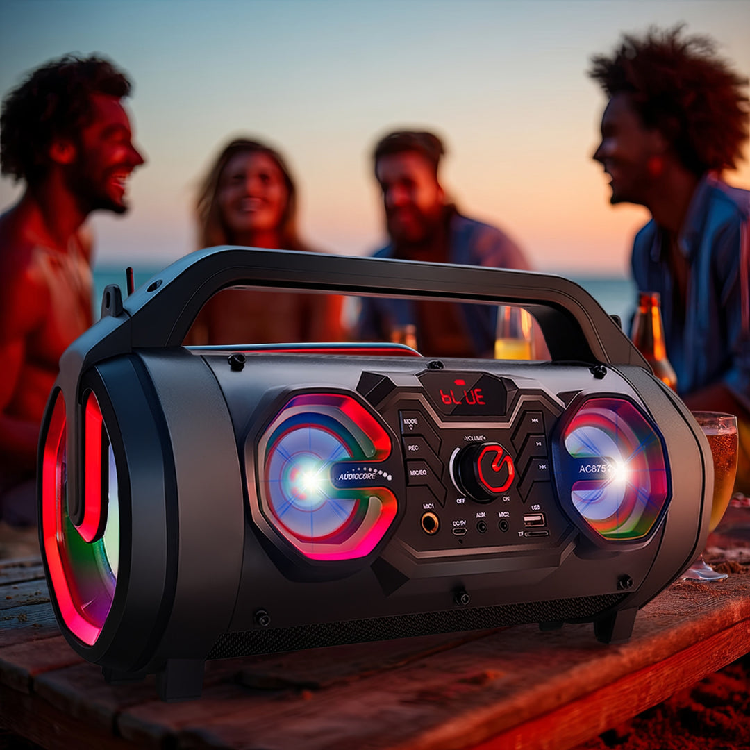 Audiocore bazooka bärbar högtalare, bluetooth 5.0, FM-radio, mikrokort, SDIPX4, 2000mAh, AC875