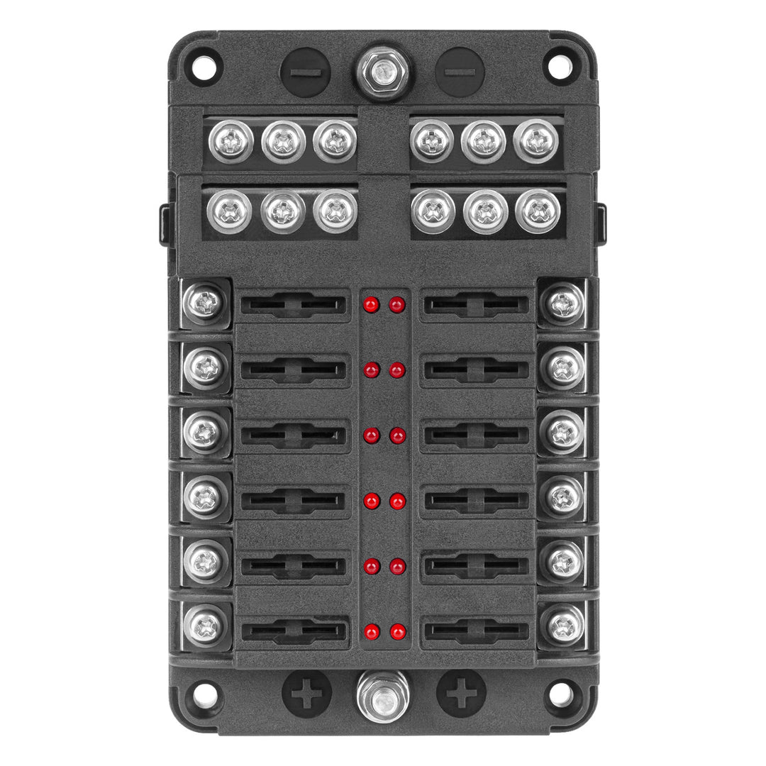 FB-12 säkringsbox med negativ skena och LED