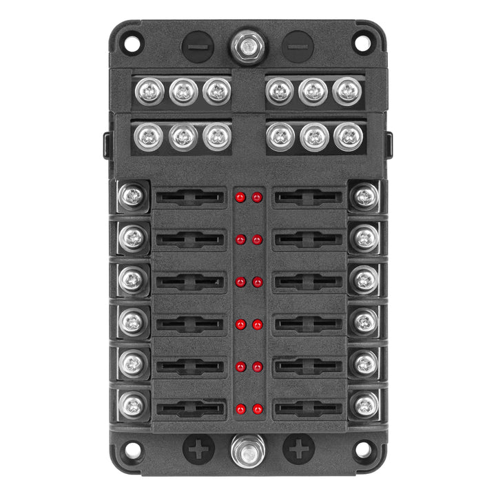 FB-12 säkringsbox med negativ skena och LED