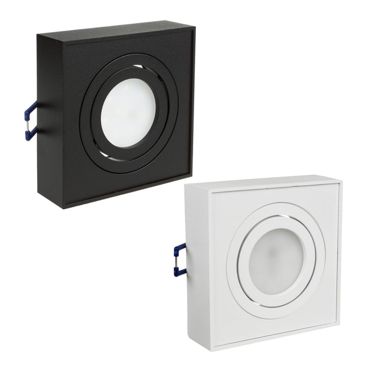 Maclean spot -takarmatur, för ljuskällor MR16 / GU10, vit, 94x94x32mm, fyrkantig, alu, MCE464 W