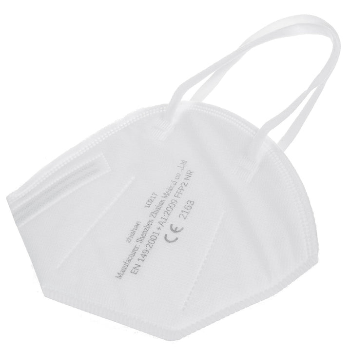 Uppsättning med 50 vita FFP2-filtermasker
