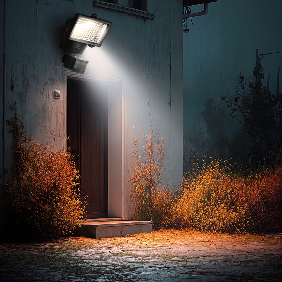 Maclean MCE442 Solar LED-Lampa Med Rörelsesensor Strålkastare Solar Vägglampa Skymning Sensor Solar Ljus IP44 6W 360 Lumen 6000K