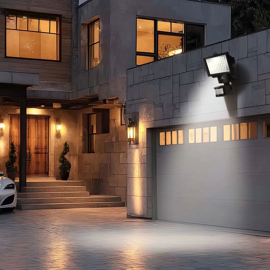 Maclean MCE442 Solar LED-Lampa Med Rörelsesensor Strålkastare Solar Vägglampa Skymning Sensor Solar Ljus IP44 6W 360 Lumen 6000K