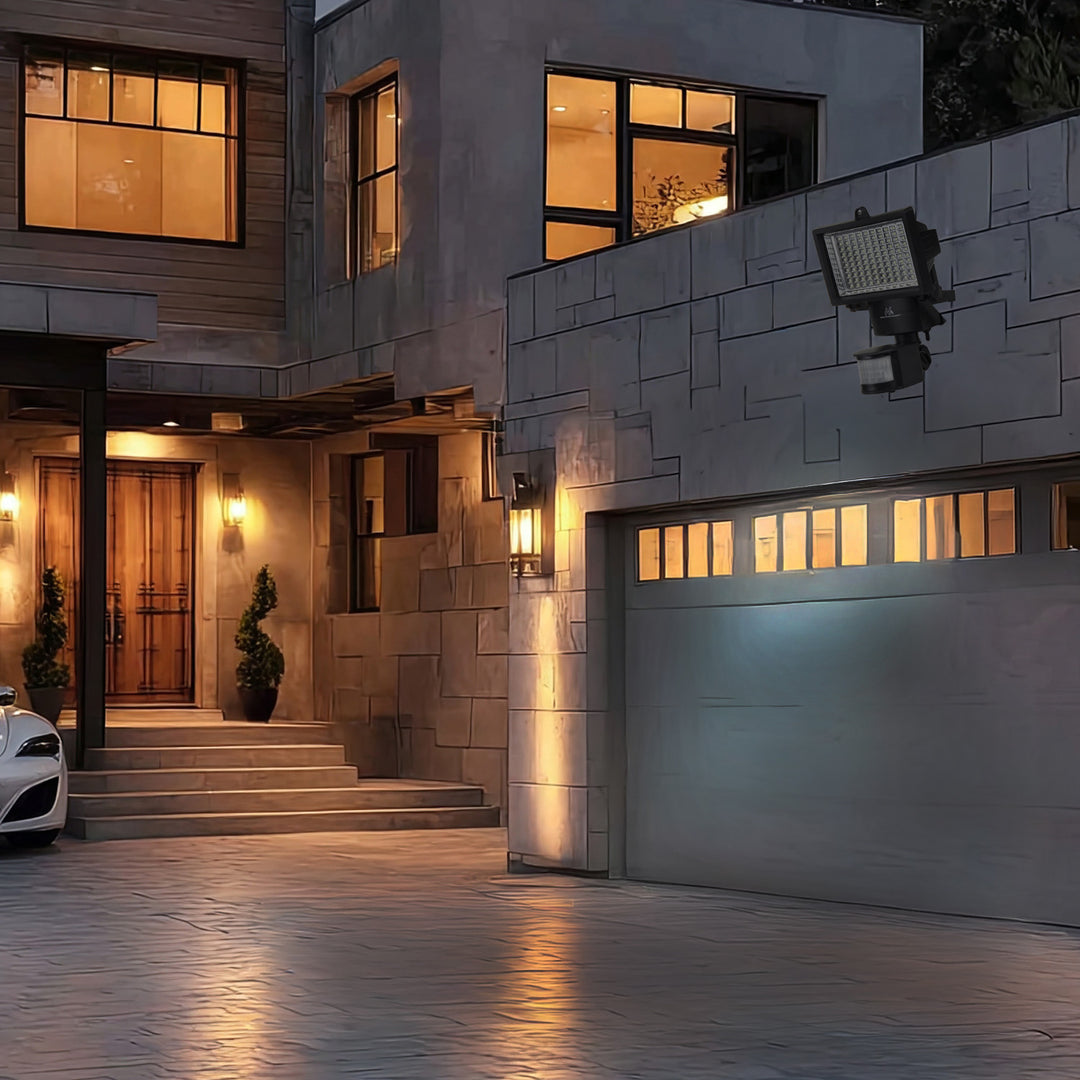 Maclean MCE442 Solar LED-Lampa Med Rörelsesensor Strålkastare Solar Vägglampa Skymning Sensor Solar Ljus IP44 6W 360 Lumen 6000K