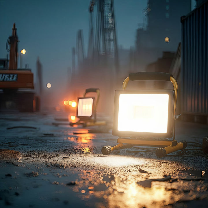 Maclean MCE652 Golvstativ För LED-Strålkastare Arbetsbelysning Stativ Strålkastarstativ Roterbart Stål (För MCE550 / MCE650)