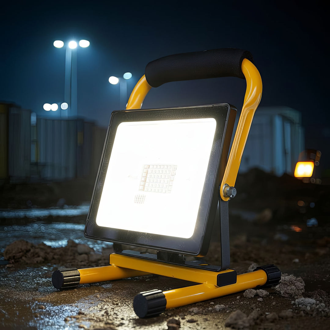 Maclean MCE652 Golvstativ För LED-Strålkastare Arbetsbelysning Stativ Strålkastarstativ Roterbart Stål (För MCE550 / MCE650)