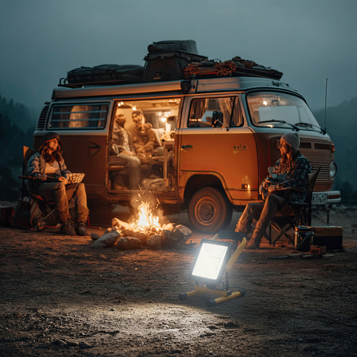 Maclean MCE652 Golvstativ För LED-Strålkastare Arbetsbelysning Stativ Strålkastarstativ Roterbart Stål (För MCE550 / MCE650)