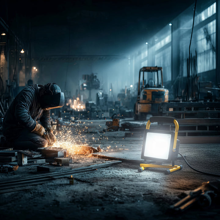 Maclean MCE632 Golvstativ För LED-Strålkastare Arbetsbelysning Stativ Strålkastarstativ Roterbart Stål (För MCE530 / MCE630)