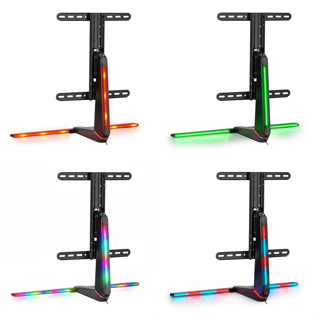 NanoRS RS167 Gamingmonitorstativ Höjdjusterbart RGB LED 32-55" Max. VESA 400x400 Max. 40kg