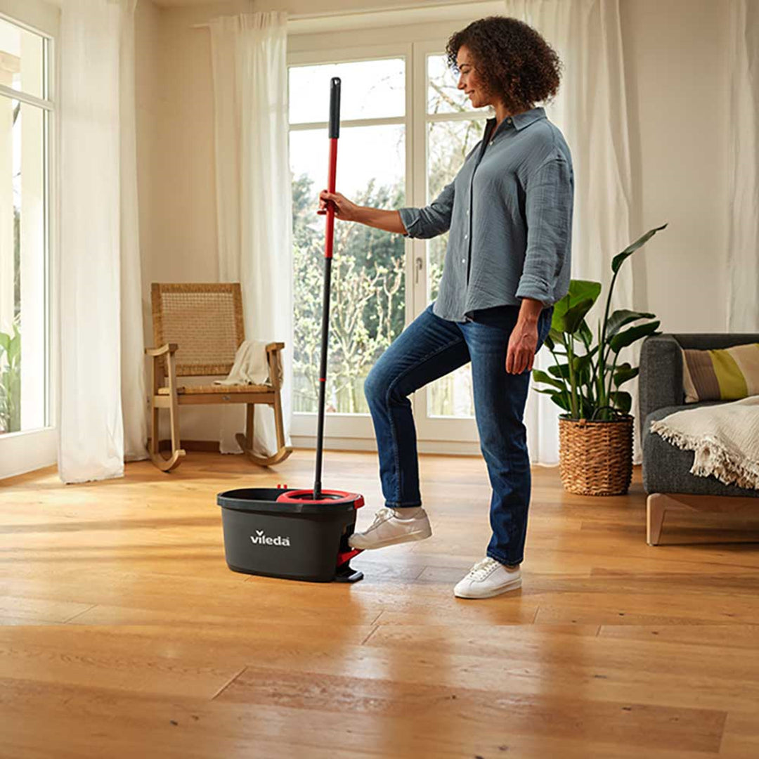 Vileda Turbo Deep Clean roterande mopp-set med skaft och hink