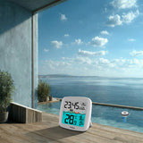 GreenBlue GB216 Digital Trådlös Pooltermometer Med Väderstation Temperaturstation Med Pooltermometer Inomhustemperatur Vattentemperatur Flytande Termometer Pool SPA DCF Radioklockfunktion