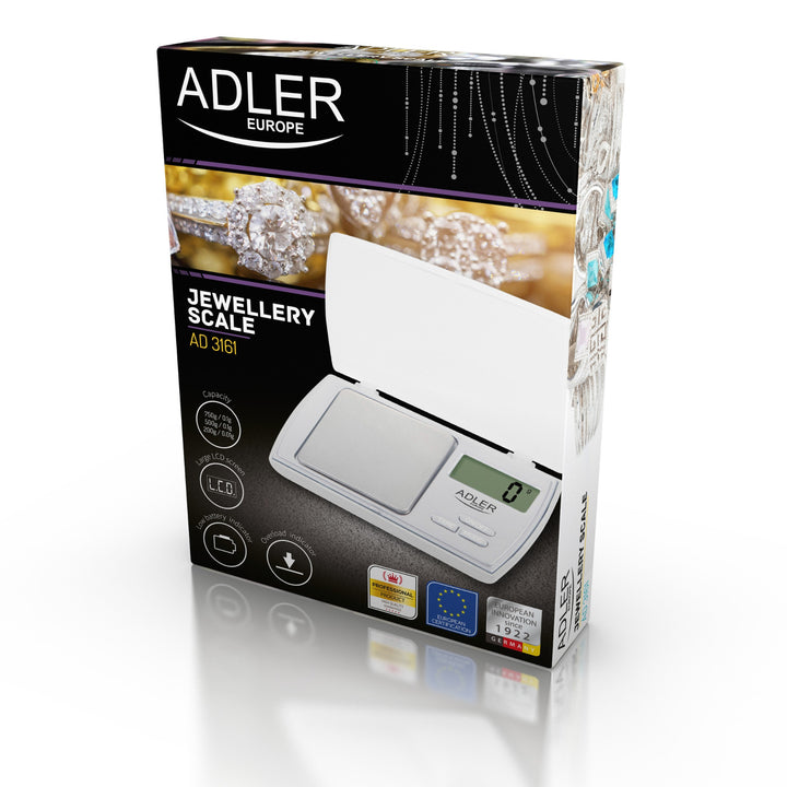 Precisionsvåg Adler AD 3161 med tydlig LCD-display