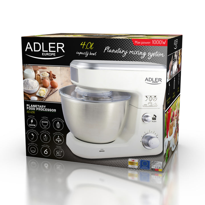 Planetär matberedare 1000W Adler AD 4216 - 6 hastigheter