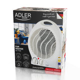 Adler värmefläkt, termostat, fläktfunktion, 2000W, vit, AD 7728