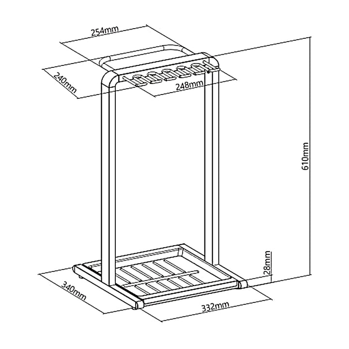 Maclean kompakt paraplyställ, 332x340x610mm, MC-472