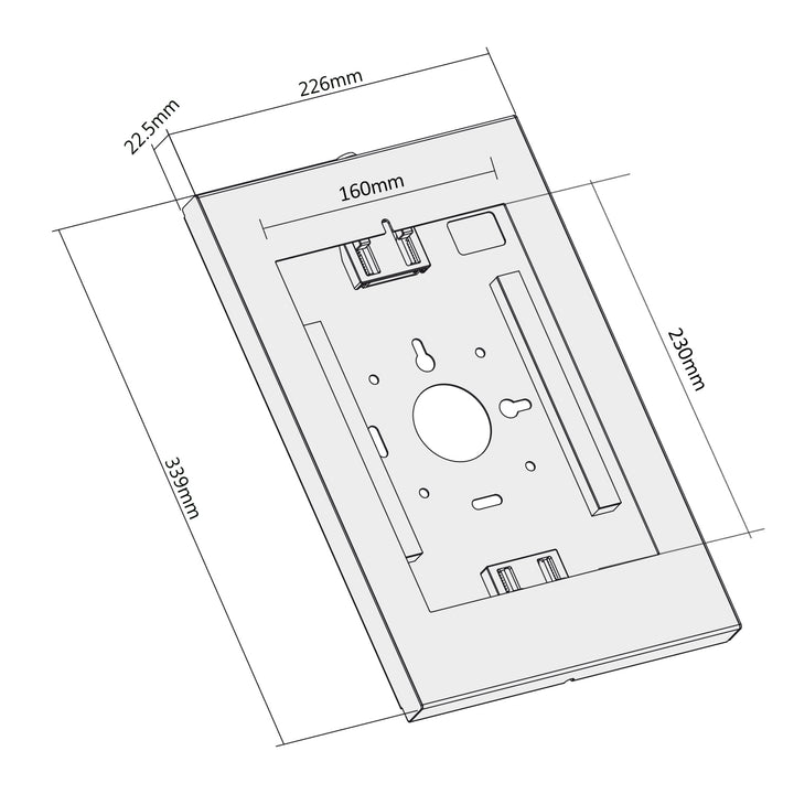 Maclean Reklamfäste för surfplatta, väggfäste med lås, 9,7"-11", iPad/iPad Air/iPad Pro, Samsung Galaxy Tab A/Tab A7/Tab S6 Lite, MC-474W