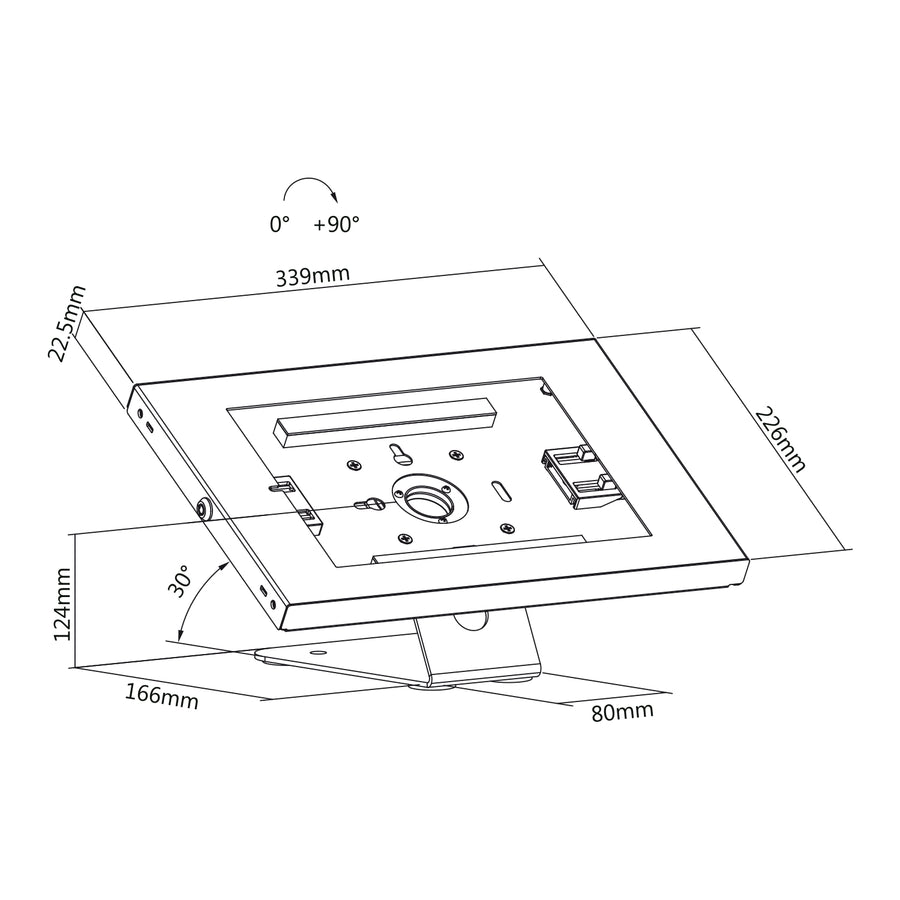 Maclean Advertising Tablet Holder, vägg-/kontorsfäste med lås, 9,7"-11", iPad/iPad Air/iPad Pro, Samsung Galaxy Tab A/Tab A7/Tab S6 Lite, MC-475W
