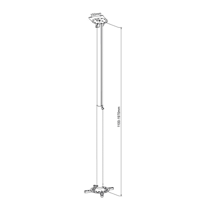 ART P-104B projektorfäste 110-197 cm svart
