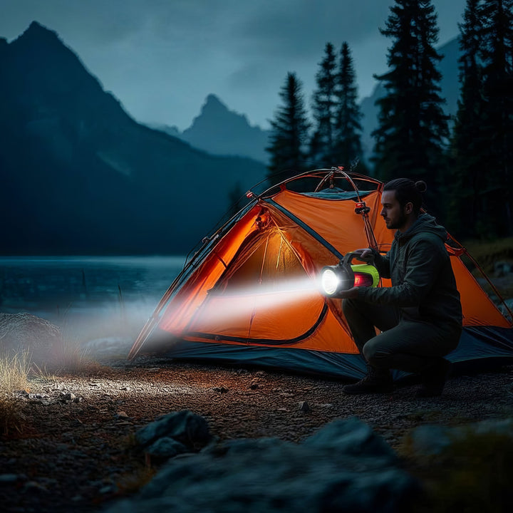 Maclean MCE345 3in1 Uppladdningsbar LED-Ficklampa Sök Ljus Handhållen Powerbank Funktion 3 Lägen 5W XM-L-T6 Kallvit 6500K 3,7V 3x18650 4500mAh v