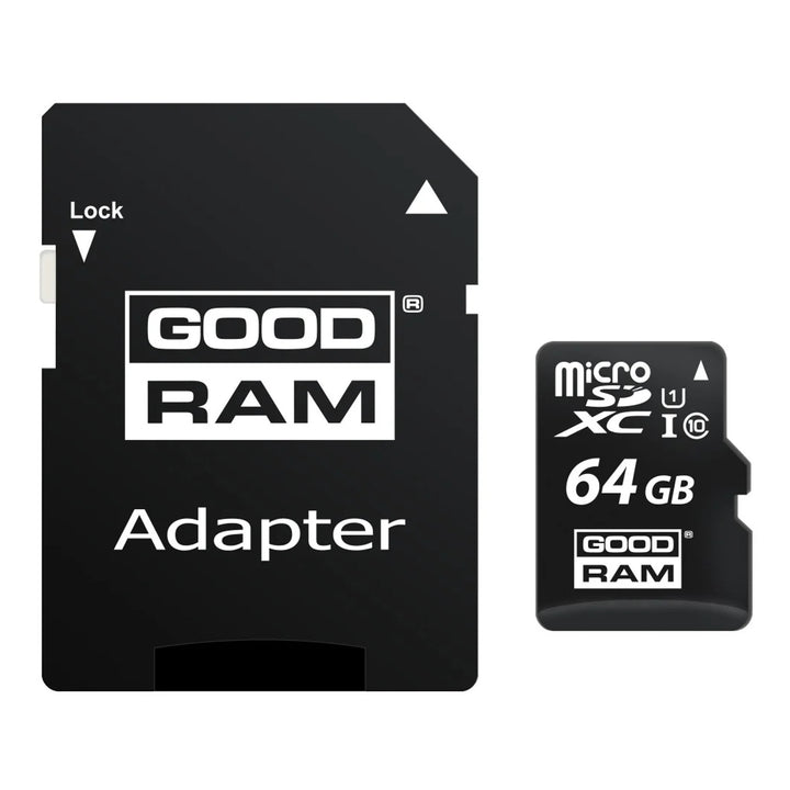 64 GB microSD-minneskort med classpath 10 Goodram-adapter
