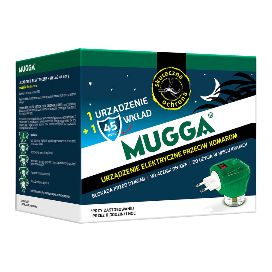 Elektrisk apparat med Mugga 45 night 35ml myggmedel