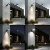 Maclean MCE447 Solcellsgatlampa Med Rörelse- Och Skymningssensor IP54 5W 2x 450 Lumen 6500K Två Ljuskällor Fjärrkontroll Solcellslampa Utomhusvägglampa Utomhusbelysning 3 Ljuslägen