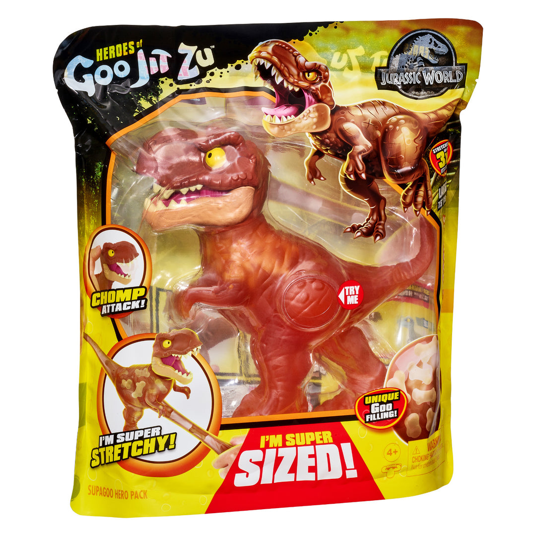 Heroes of Goo Jit Zu Jurassic World stor dinosaurie Supagoo T.Rex figur - höjd 19,5 cm