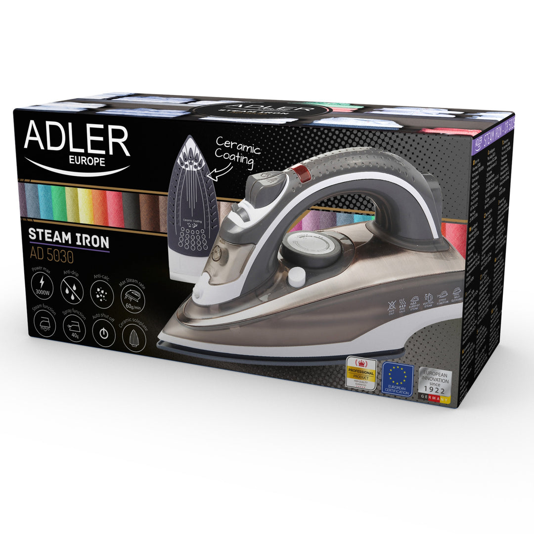 Adler AD 5030 Självrengörande keramiskt strykjärn 3000 W