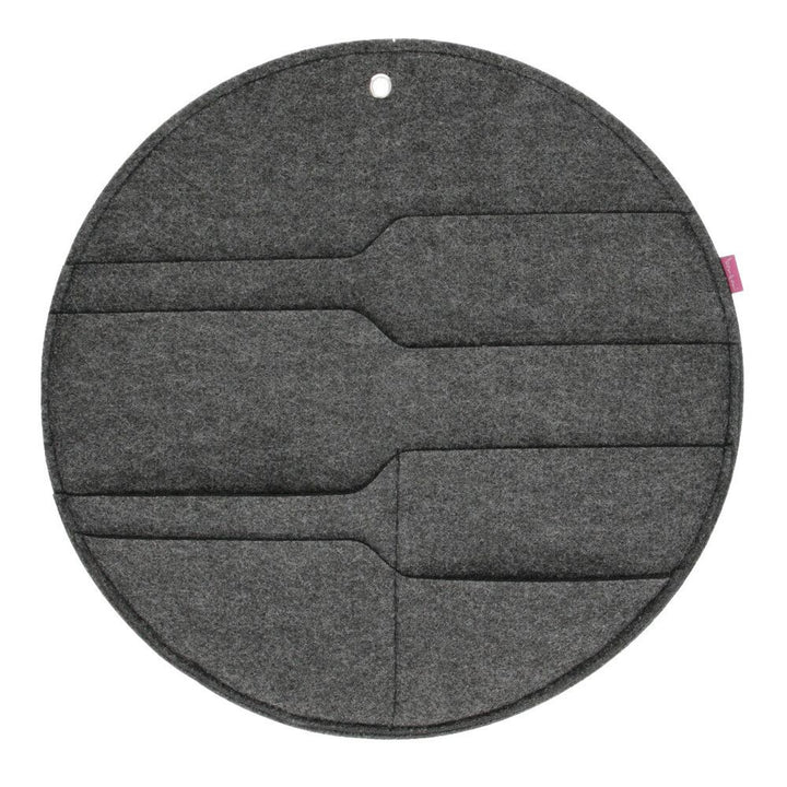 Bertoni väggorganisatör i filt Circle XL diameter 45 cm - antracit, 4 fickor
