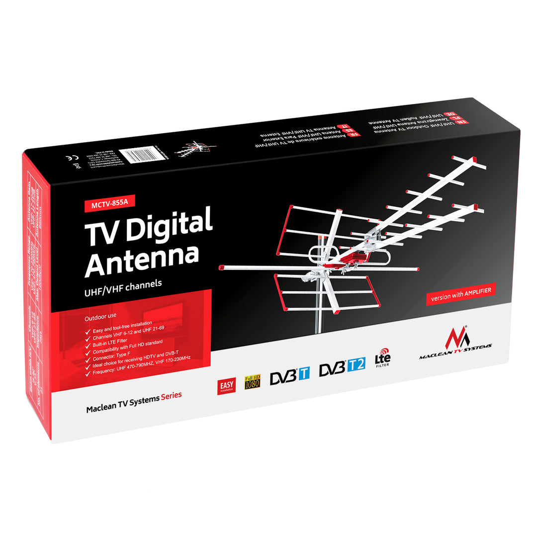 Riktad TV-antenn DVB-T MUX 8 + 5 V usb-adapter