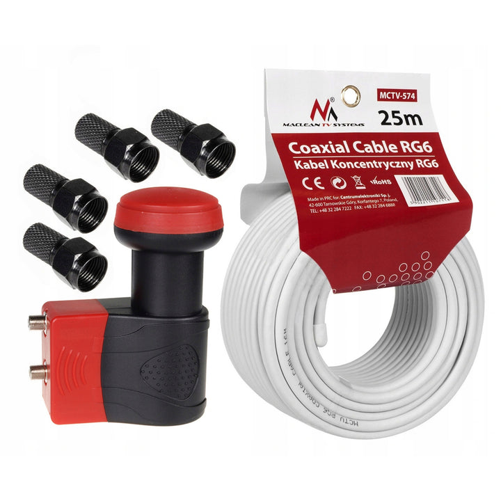 Satellit-tv twin SAT Maclean 4K 8K + kabel HDMI