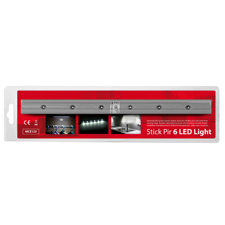 2x Maclean 6 LED-lampa med rörelsedetektor + AAA-batterier
