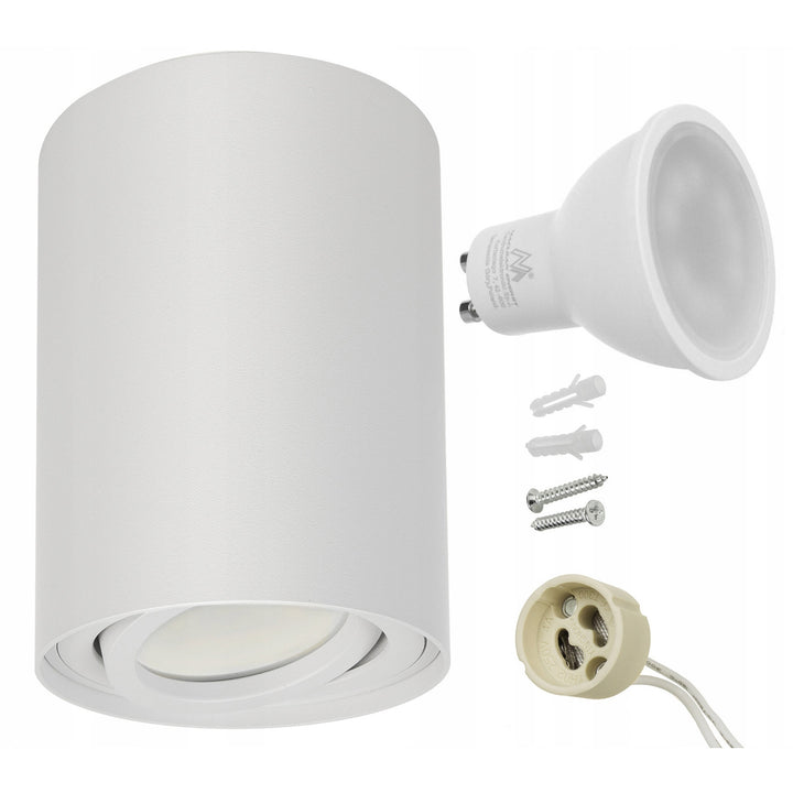 Maclean Round Plafond White MCE422 + LED-lampa GU10 5W 4000K