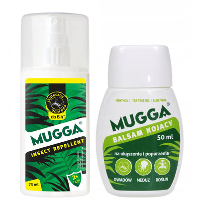Mugga spray 9,5% 75ml mot myggor fästingar + Lugnande lotion 50ml