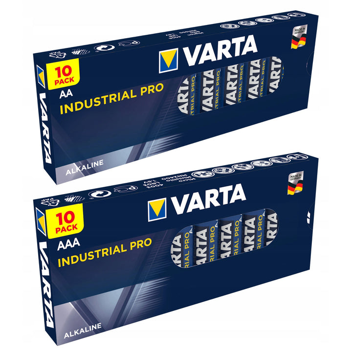 Alkaliska batteriset Varta Industrial AA AAA 20 st.