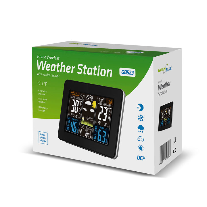 GreenBlue GB523 väderstation + batteri + strömförsörjning