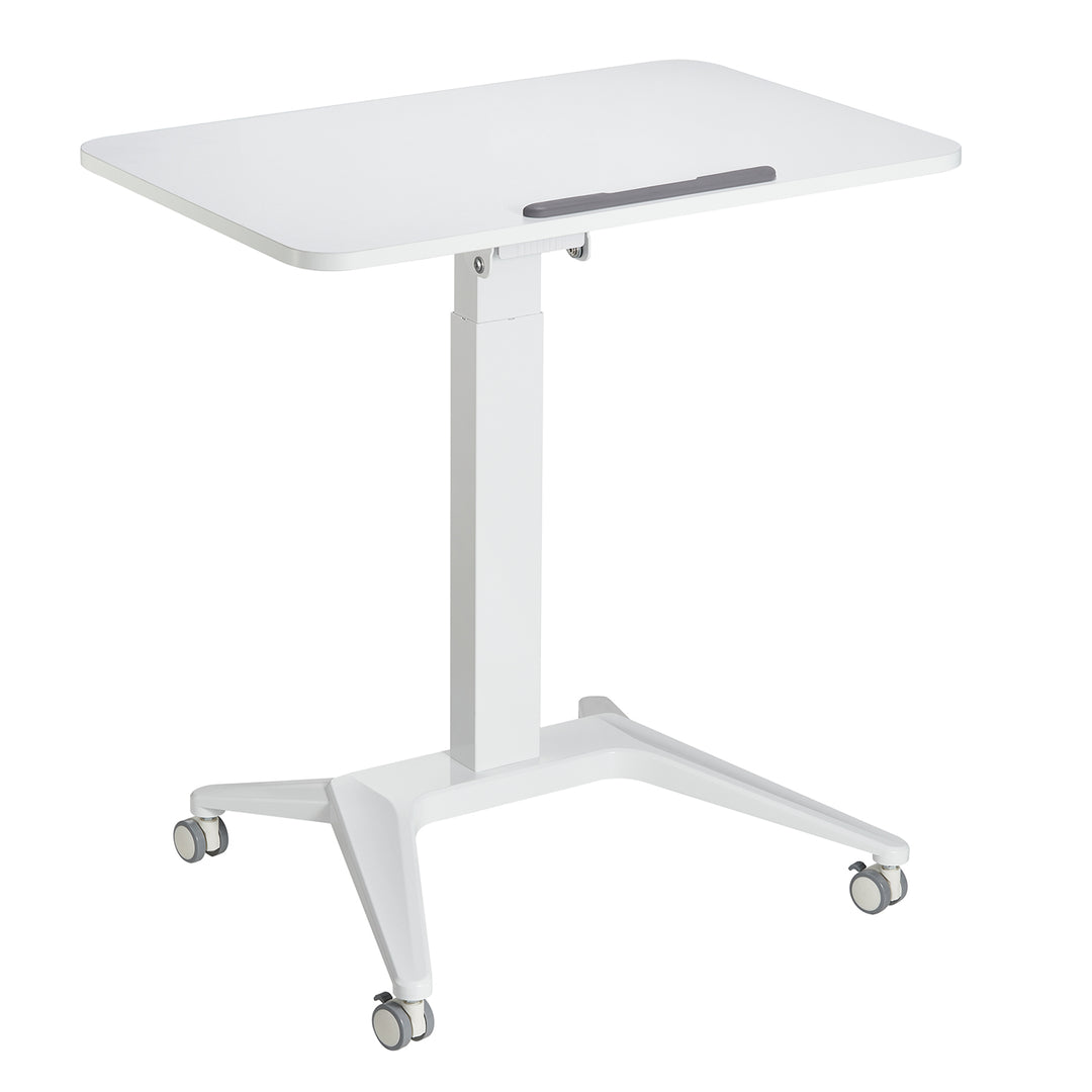 Maclean mobilt laptopbord, vitt, pneumatisk höjdjustering, 80x52cm, max 8kg, 109cm h, MC-453W