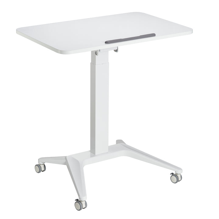Maclean mobilt laptopbord, vitt, pneumatisk höjdjustering, 80x52cm, max 8kg, 109cm h, MC-453W