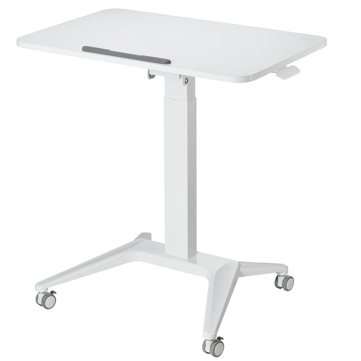 Maclean mobilt laptopbord, vitt, pneumatisk höjdjustering, 80x52cm, max 8kg, 109cm h, MC-453W