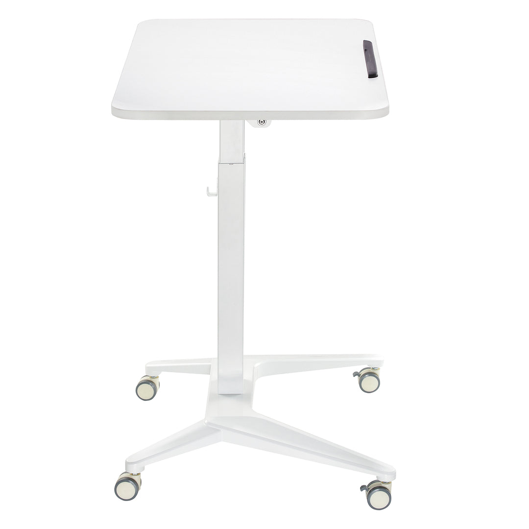 Maclean mobilt laptopbord, vitt, pneumatisk höjdjustering, 80x52cm, max 8kg, 109cm h, MC-453W