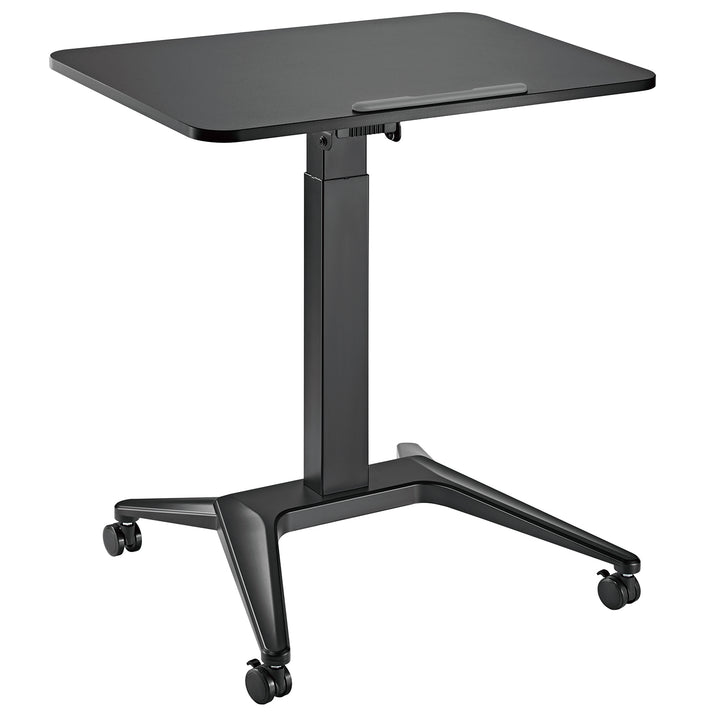 Maclean mobilt laptopbord, svart, pneumatisk höjdjustering, 80x52cm, max 8kg, 109cm h, MC-453B