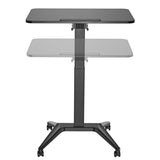 Maclean mobilt laptopbord, svart, pneumatisk höjdjustering, 80x52cm, max 8kg, 109cm h, MC-453B