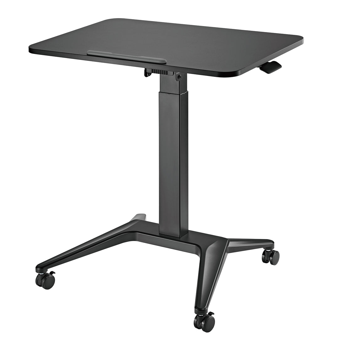 Maclean mobilt laptopbord, svart, pneumatisk höjdjustering, 80x52cm, max 8kg, 109cm h, MC-453B