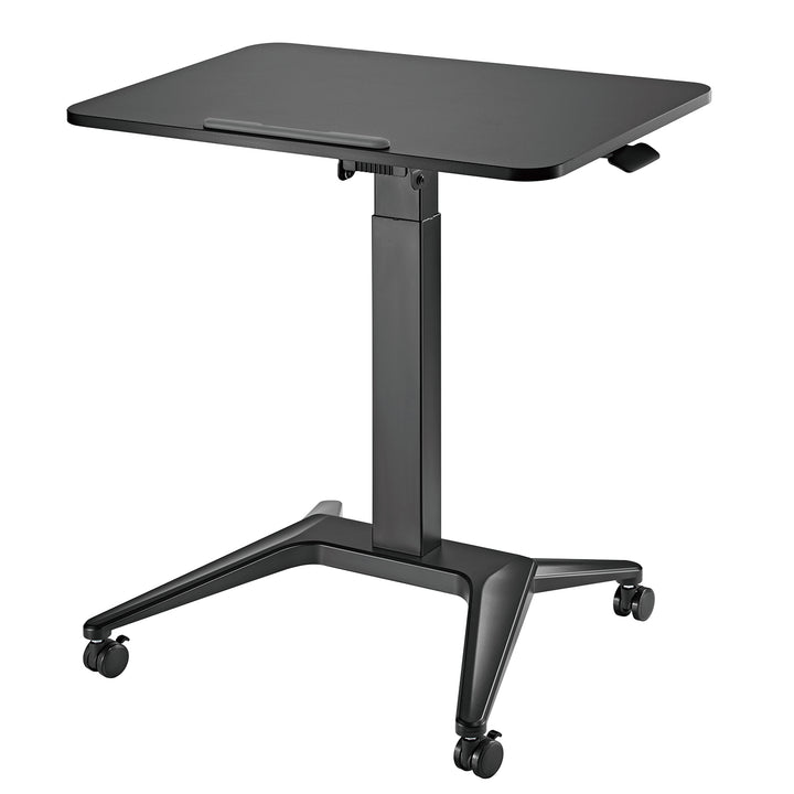 Maclean mobilt laptopbord, svart, pneumatisk höjdjustering, 80x52cm, max 8kg, 109cm h, MC-453B