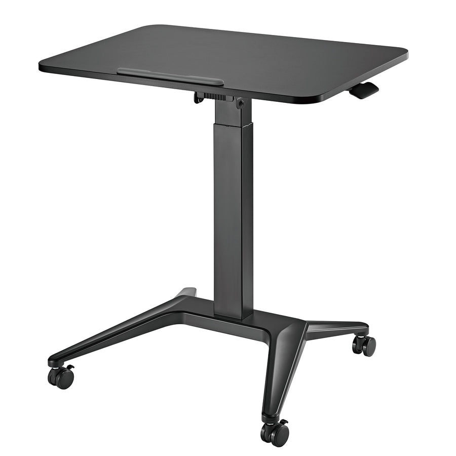 Maclean mobilt laptopbord, svart, pneumatisk höjdjustering, 80x52cm, max 8kg, 109cm h, MC-453B