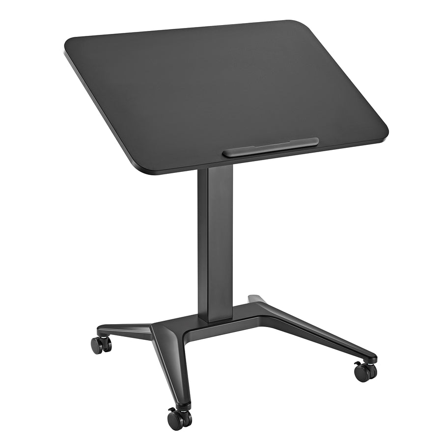 Maclean mobilt laptopbord, svart, pneumatisk höjdjustering, 80x52cm, max 8kg, 109cm h, MC-453B